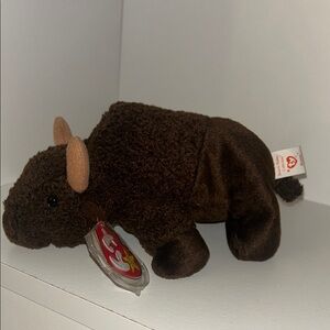 Ty Dark Brown Bison Plush
